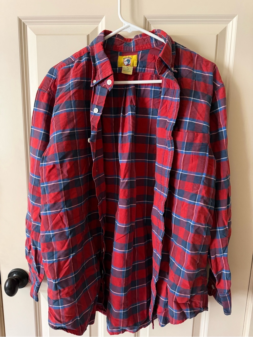 Duck Head Red and Blue Plaid Mens Button-Down Shirt